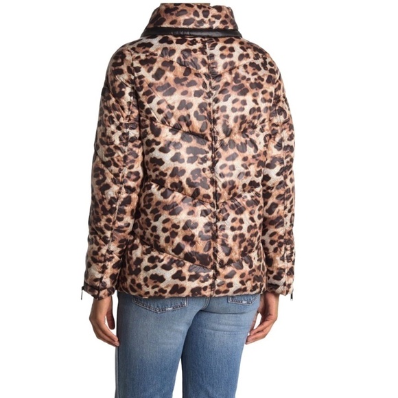 NWT! Sam Edelman Leopard Print Puffer Jacket. Size Small. - Picture 4 of 8